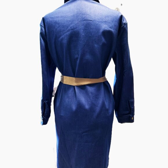 BLUE Denim Collared Shirt Dress Size SMALL - Picture 3 of 12